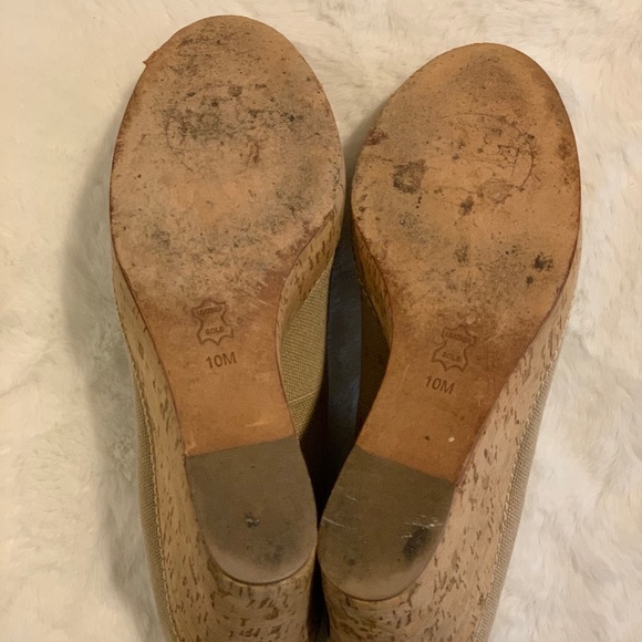 Tory Burch Canvas/Leather/Cork Heels Size 10 - Picture 5 of 5